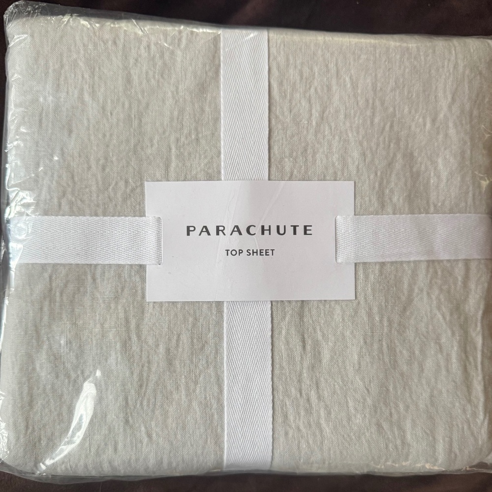 Parachute Queen linen top sheet Fog